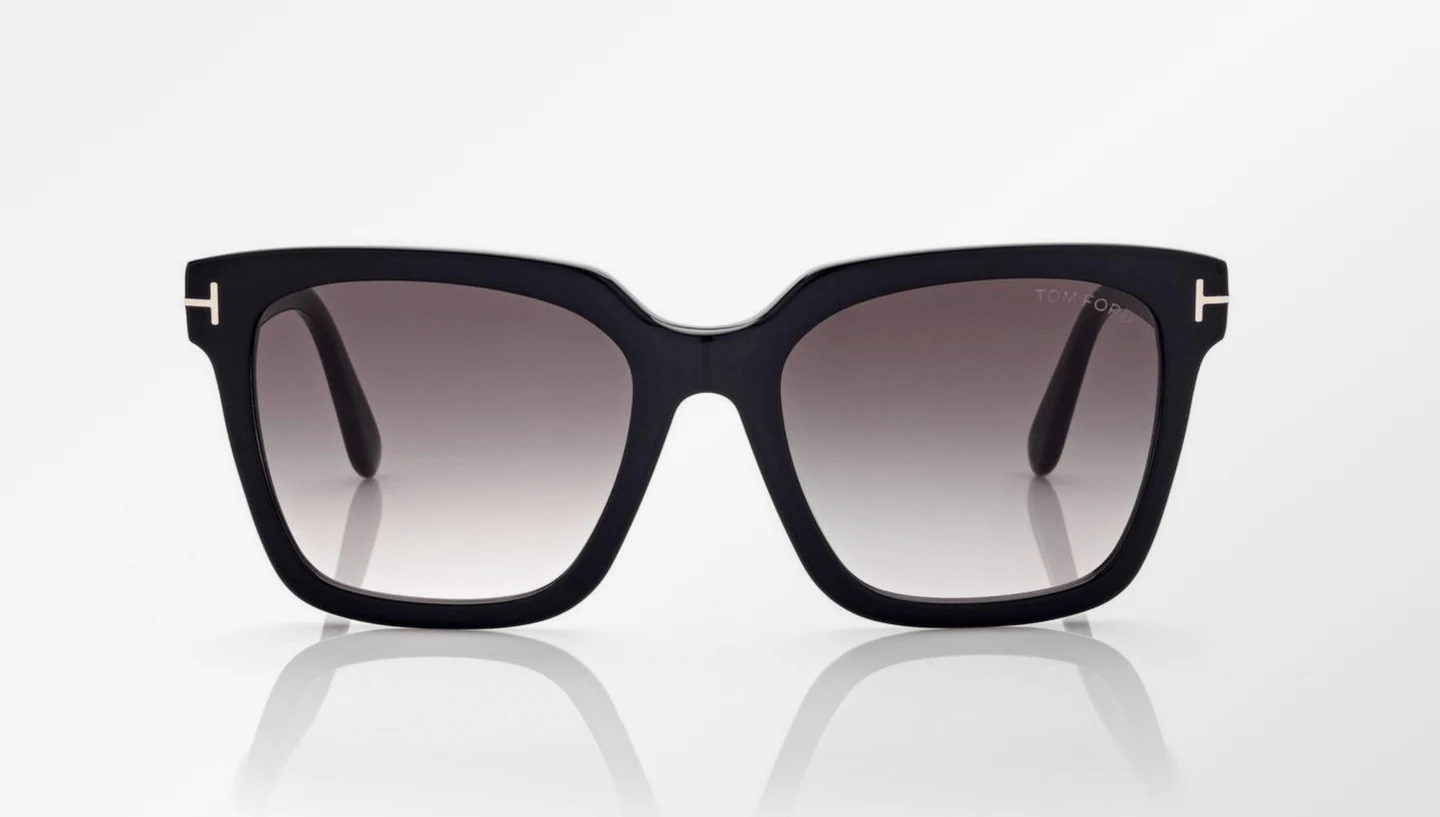 Frontalansicht schwarze Tom Ford SELBY SUNGLASSES Damen Sonnenbrille