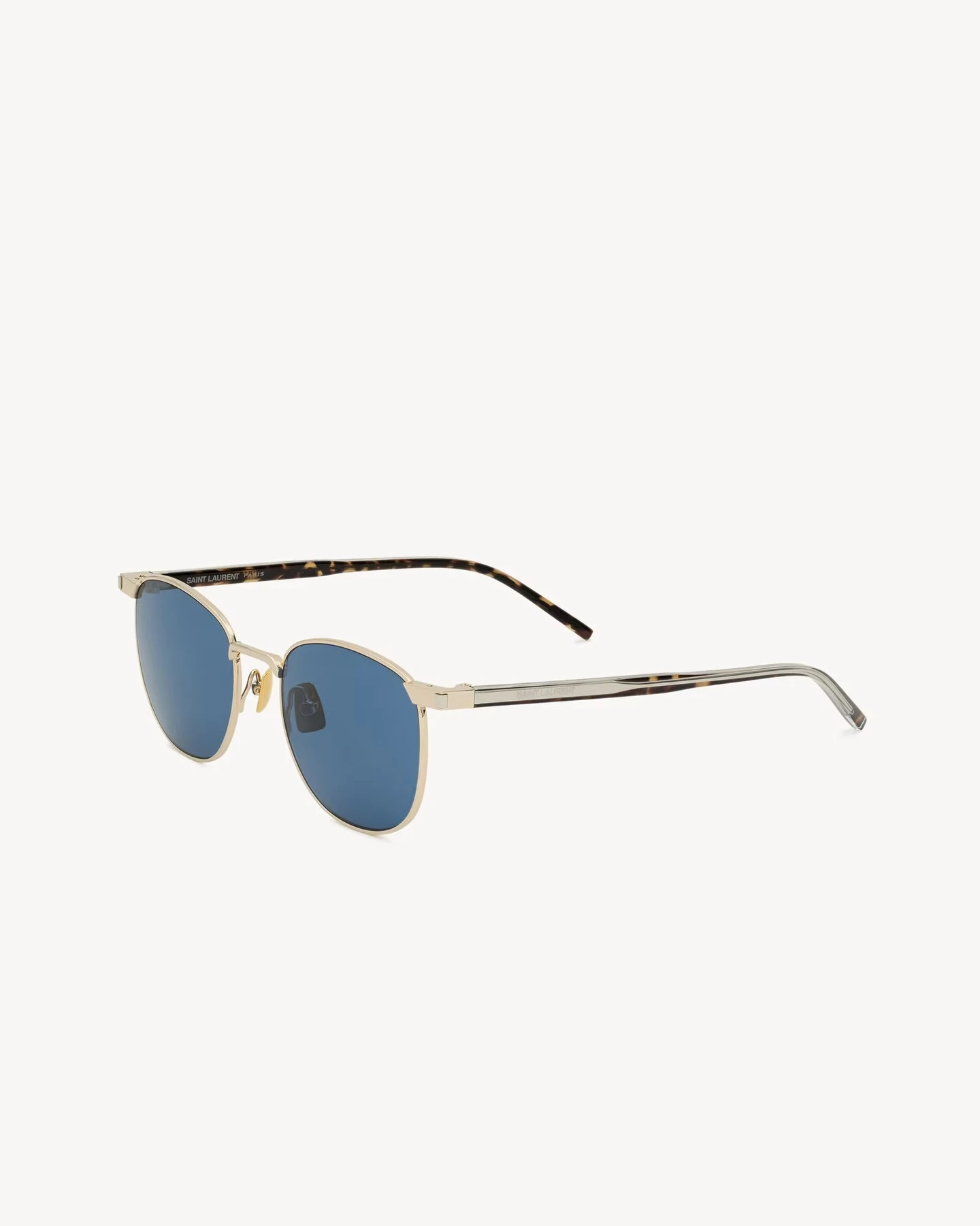 Gesamtansicht Metallgestell mit Blauen Gläsern Saint Laurent Sonnenbrillen Herren Damen SL 747 Brillen YSL