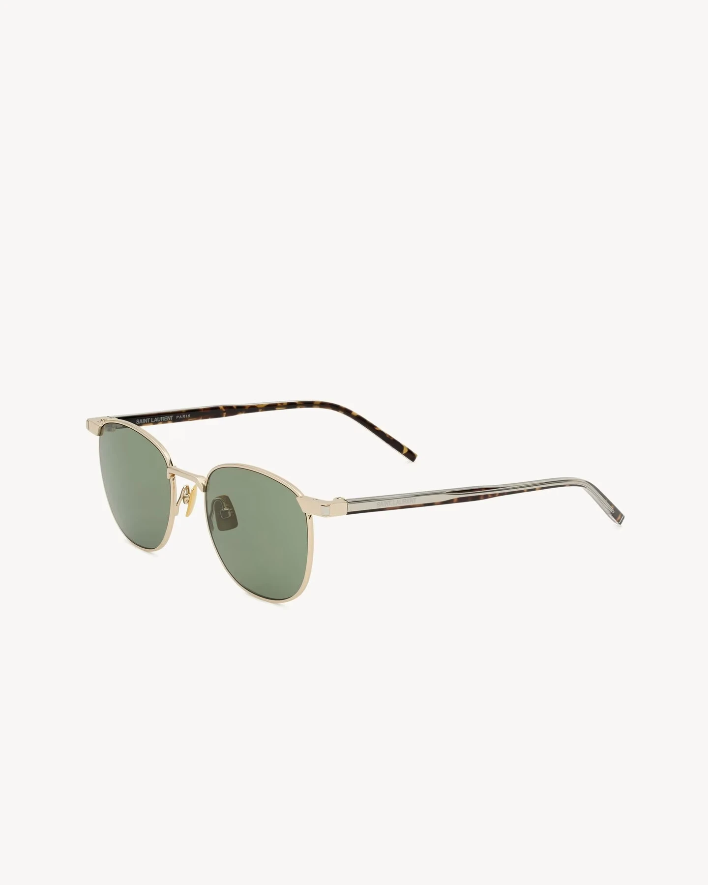 Gesamtansicht Metall- und Acetatgestell mit grünen Gläsern Saint Laurent Sonnenbrillen Herren Damen SL 747 Brillen YSL