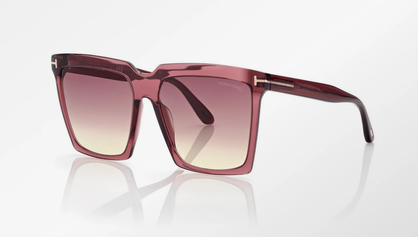 Gesamtansicht rosa Tom Ford SABRINA SUNGLASSES Damen Sonnenbrille aus Acetat