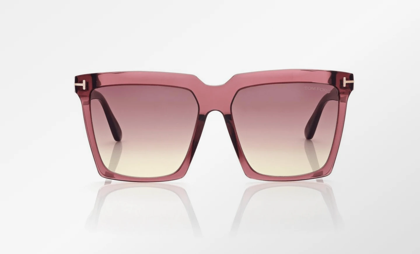Frontalansicht rosa Tom Ford SABRINA SUNGLASSES Damen Sonnenbrille aus Acetat